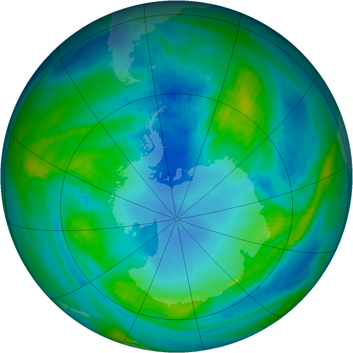 Antarctic ozone map for 28 April 1982